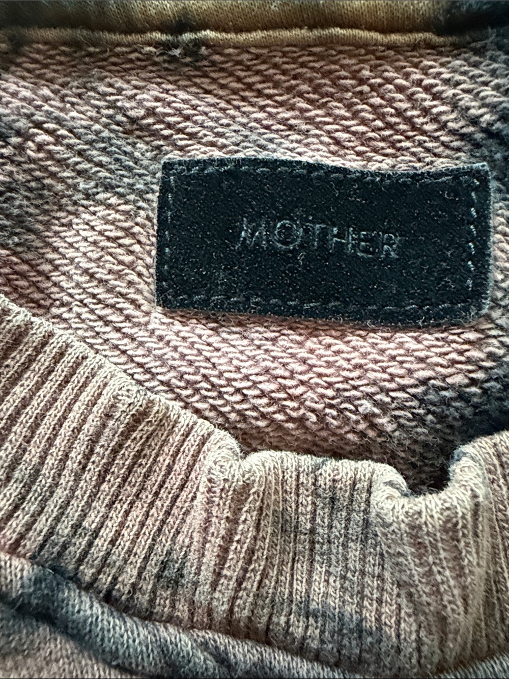 MOTHER Pink and Black Tie-Dye Crewneck Sweater - Picture 3 of 3